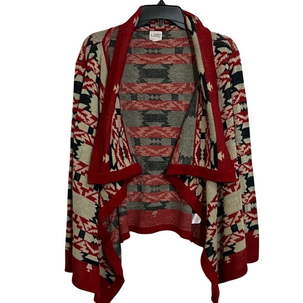 B SHARP Women's Cardigan Sweater Size Large Medium - Aztec Design